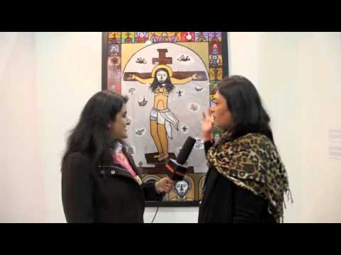 Prabhakar Kolte, Manu and Madhvi Parekh at The India Art Fair 2012 