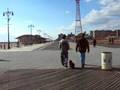 Coney Island Boardwalking walking toward Seagate 11/09/08 sounds of local musician