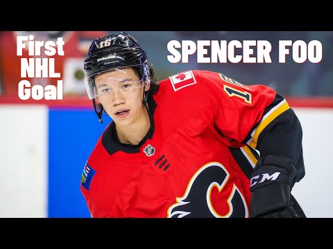 Spencer Foo #16 (Calgary Flames) first NHL goal 05/04/2018