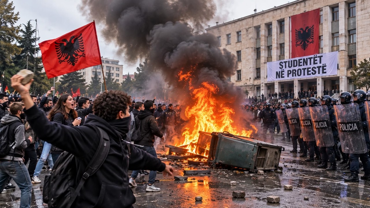 LIVE/Protesta e 19-të përshkallëzohet në dhunë! Molotovë e gurë drejt Ministrisë së Arsimit, marshimi drejt Kryeministrisë