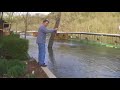 Catching trout off the Wall at Lilleys' Landing