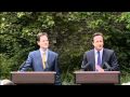 Cameron and Clegg share a joke