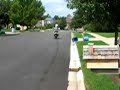 short clip of pavis ridin on the back of the bike with follett