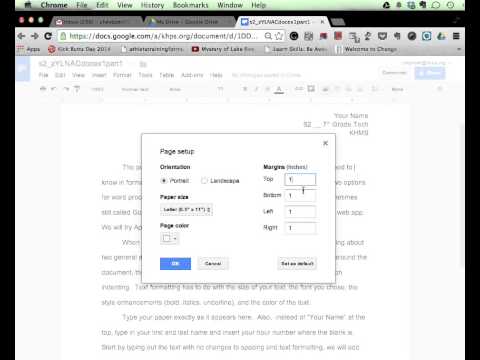 how to change margins in google docs