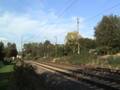 Trotz langem Wartens am Bahnübergang nur ein Zug. Zweimal BR151 in Doppeltraktion vor Güterzug nach Süden bei Rheinbreitbach