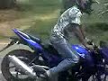 rolling stoppie on PULSAR  200 by steve AT only 100 KMPH