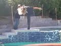 me...my sis laura...and my bud myke(the one w/ long hair blonde hair) doing stupid stuff at my pool :)