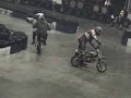 mini bikes on go kart track ,all the crashes