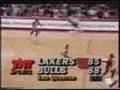 Bulls vs. Lakers - 1990-91.  Jordan: 33/15/9, Magic: 18/9/14