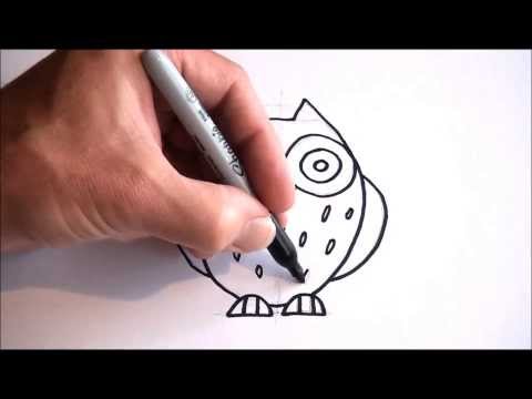 how to draw owl cartoon
