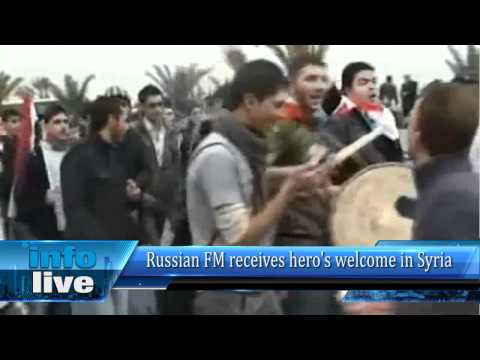 Russian FM receives hero’s welcome in Syria