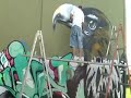 Sofles, Sirum, Linz, Tues and Reals aka the Ironlak Writer Team paint a wall at the Gold Coast, Australia.The track is by Mindfield from Adelaide.
