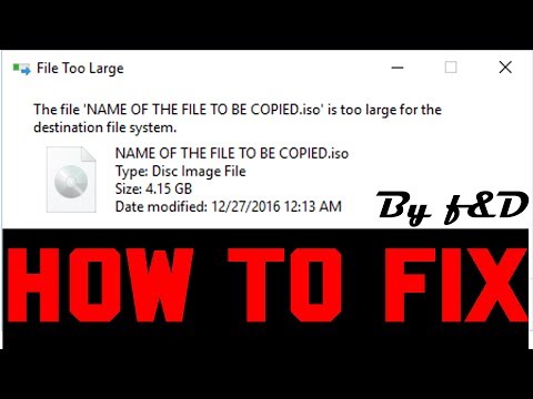 How to fix the file is too large for the destination file system without formatting using CMD