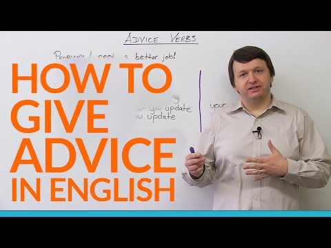 advise - http://www.engvid.com/ I've got some advice for you! This lesson is all about giving advice using correct sentence structures. Watch this English lesson to l...