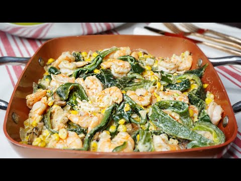 COMIDA SABROSA ECONÓMICA Y FÁCIL RAJAS CON ELOTE Y CAMARÓN 🔴en Vivo