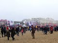 winter swim in the north sea in ostend belgium