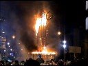Burning a huge sculture