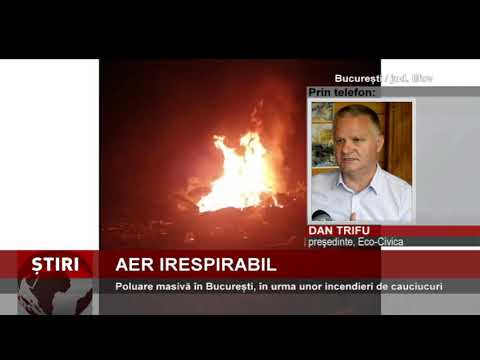 Poluare masivă în București, în urma unor incendieri de cauciucuri