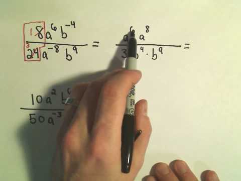 how to eliminate negative exponents in a fraction