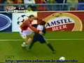 John O'Shea nutmegs Luis Figo