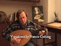 Another version of Greensleeves, the most famous lute tune (I believe) Here I play first the anonymous version from the William Ballet lute book (probably the first known version for solo lute of Greensleeves), then the version by Francis Cutting, and back to the first version at the end... There is a song : Greensleeves was all my joy probably earlier to the lute solo. (1584) Lute made by Stephen Murphy.