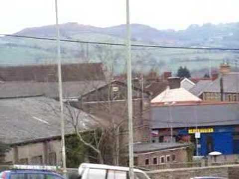 Caerphilly Castle and town centre ...