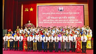 Uông Bí trao quyết định kết nạp Đảng cho 113 đảng viên nhân dịp kỷ niệm 60 năm Ngày thành lập tỉnh Quảng Ninh