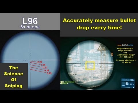 how to measure bullet drop in bf3