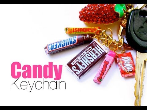 Charms - Showing you how to make a scented miniature candy bar key chain that includes a Hershey's Bar, Snickers, Starburst, Bubblicious Bubble Gum, and a Kit Kat Bar...