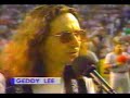 Geddy lee of RUSH singing oh Canada Geddy lee of RUSH singing oh Canada