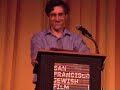 Local Bay Area pro-Israel activist Mike Harris of StandWithus/San Francisco Voice for Israel speaks before the screening of 
