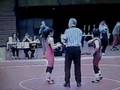 Me (in red) vs a girl - pin with (single) chicken wing. =D