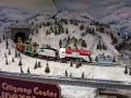 Model train in winter scene