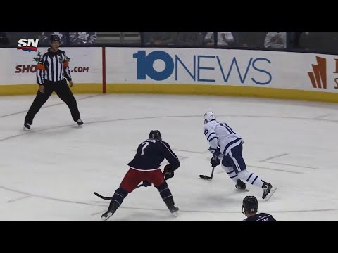 Video: Leafs' Marner goes end-to-end, then snipes off the post on Blue Jackets