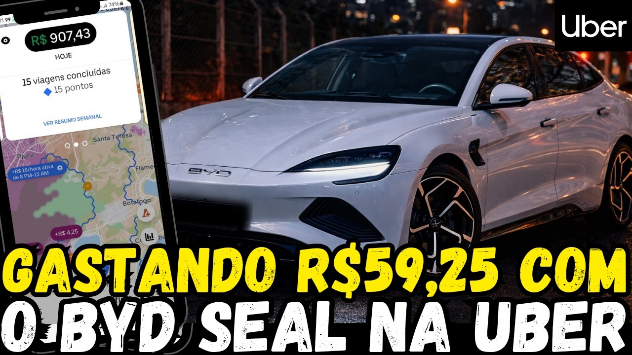 Trabalhei 9 Horas com o BYD SEAL no Domingo e o resultado foi IMPRESSIONANTE! #uber