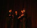 Barbershop song.Left to right: Seth Boyte, Patrick Stromme, Alex Berger, Will Berendsen