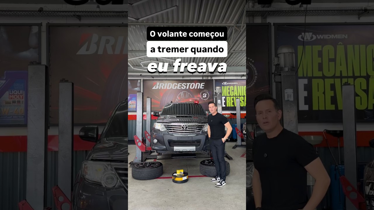 O volante começou a tremer quando eu freava