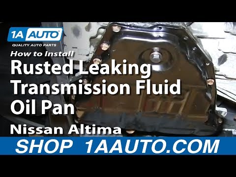 How To Install Replace Rusted Leaking Transmission Fluid Oil Pan 1998-01 Nissan Altima