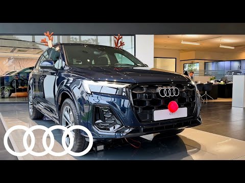 |4K| Chi tiết Audi Q7 S Line 2024 facelift màu Xanh Waitomo (Blue) - nội thất đen (X-mas Edition)