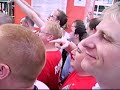 English fans singing \"Even Heskey scored...\"