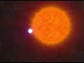 an artistic impression showing the formation of the double pulsar system. after the supernova explosion of the more massive star and the formation of a pulsar, the companion evolves and becomes a giant star. during that phase, mass is accreted on the pulsar which as a results spins up to shorter rotation periods. eventually, the companion stars also explodes in a supernova and the second pulsar is born. narrow beams of radiation sprays out.
animations courtesy of john rowe animation