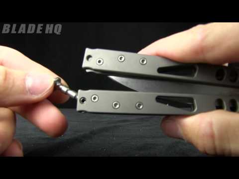 Microtech Tachyon II Bowie Titanium Balisong Butterfly Knife (4.5" SW Plain)