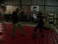 Working the mitts at the Pueblo Boxing Gym.