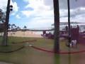 Amy Hanaialii Gilliom Practices on the beach
