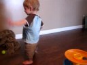 having fun playing with prestons toys