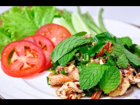 lobster Food] Lay) Seafood homemade Spicy ravioli Ta (Larb Salad  Thai
