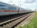 2 ICE 3 [Highspeed train of the German Railway] drive through Stuttgart Untertürkheim / 2 ICE 3 der DB fahren durch Stuttgart Untertürkheim.