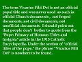 Vicarius Filii Dei? If You Like Fables Vicarius Filii Dei? If You Like Fables