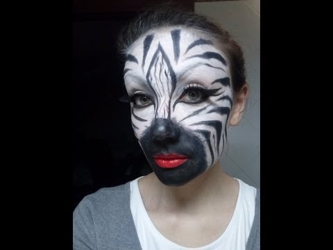 how to zebra face paint