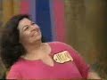 this is a clip from u.s. price is right featuring contestant irene from 10 chances spinning the big wheel and almost knocking bob barker down!